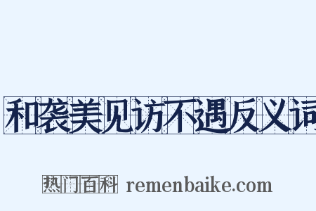 和袭美见访不遇反义词是什么意思的图片